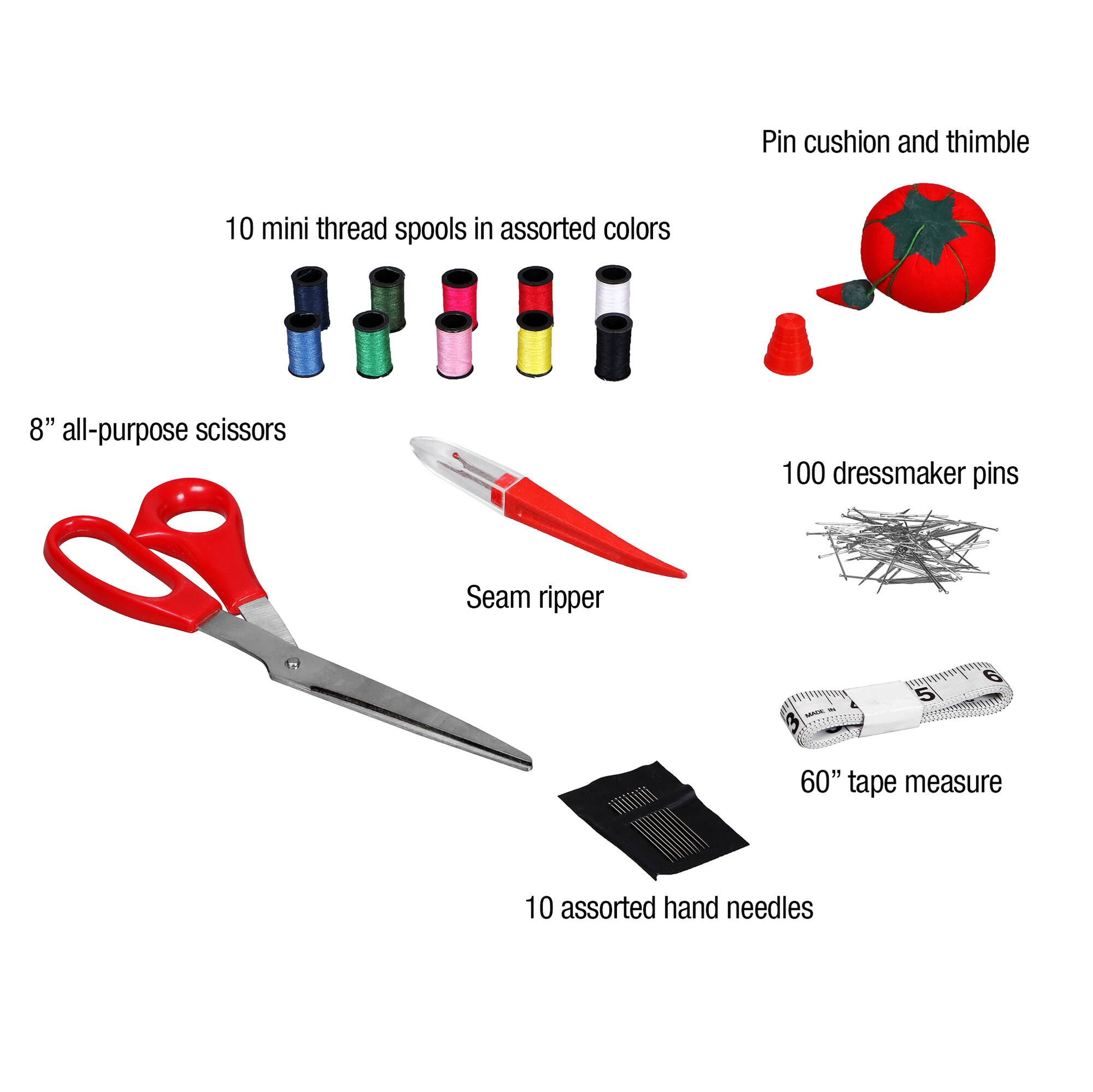 SINGER® Large Blue & White Tie Dye Print Sewing Basket with Sewing Kit